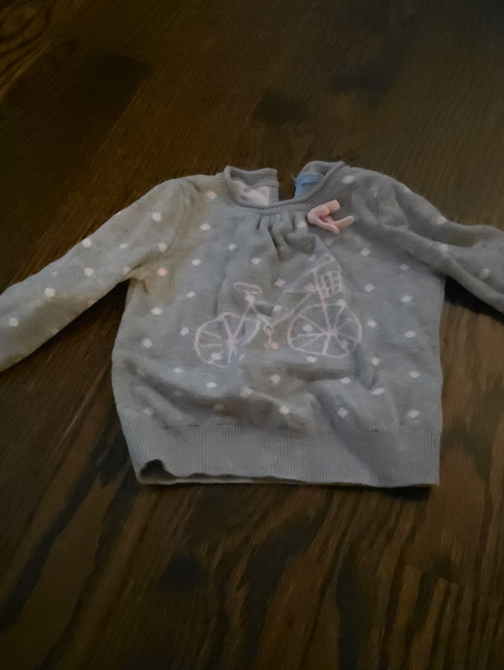 GAP Gray Sweater with Pink Bicycle Motif